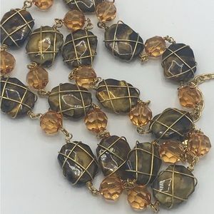 Joan Rivers Wire Wrapped Nugget Bead Faceted Bead Necklace